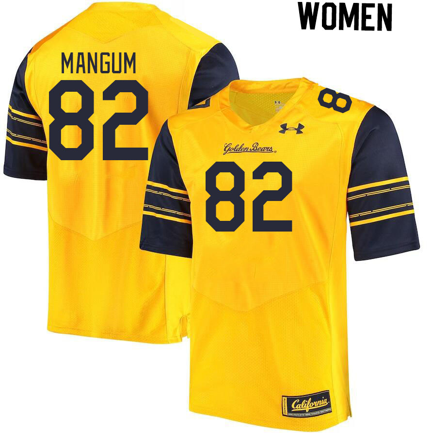Women #82 Mason Mangum California Golden Bears College Football Jerseys Stitched Sale-Gold